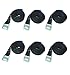 Produktbild FIT4OLYMP 6X Befestigungsriemen Set klein, 5meter, 25mm breit, Zurrgurt mit Klemmschloss nach DIN EN 12195-2 für Fahrradträger Auto Spanngurt schwarz mit Schnellverschluss Motorrad Camping Outdoor 5m
