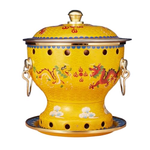 JBNCRYGD Chinese Charcoal Hotpot Cloisonne Copper Hot Pot Single Alcohol Stove Hot Pot Household Small Pot Chinese Hot Pot Copper Hot Pot,P