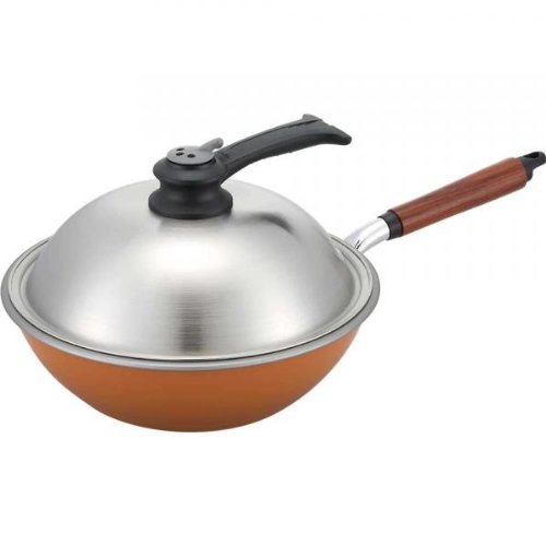 Amazon｜北陸アルミ ウーウェンパン (彩) 28cm WPC28IH 【電磁調理器