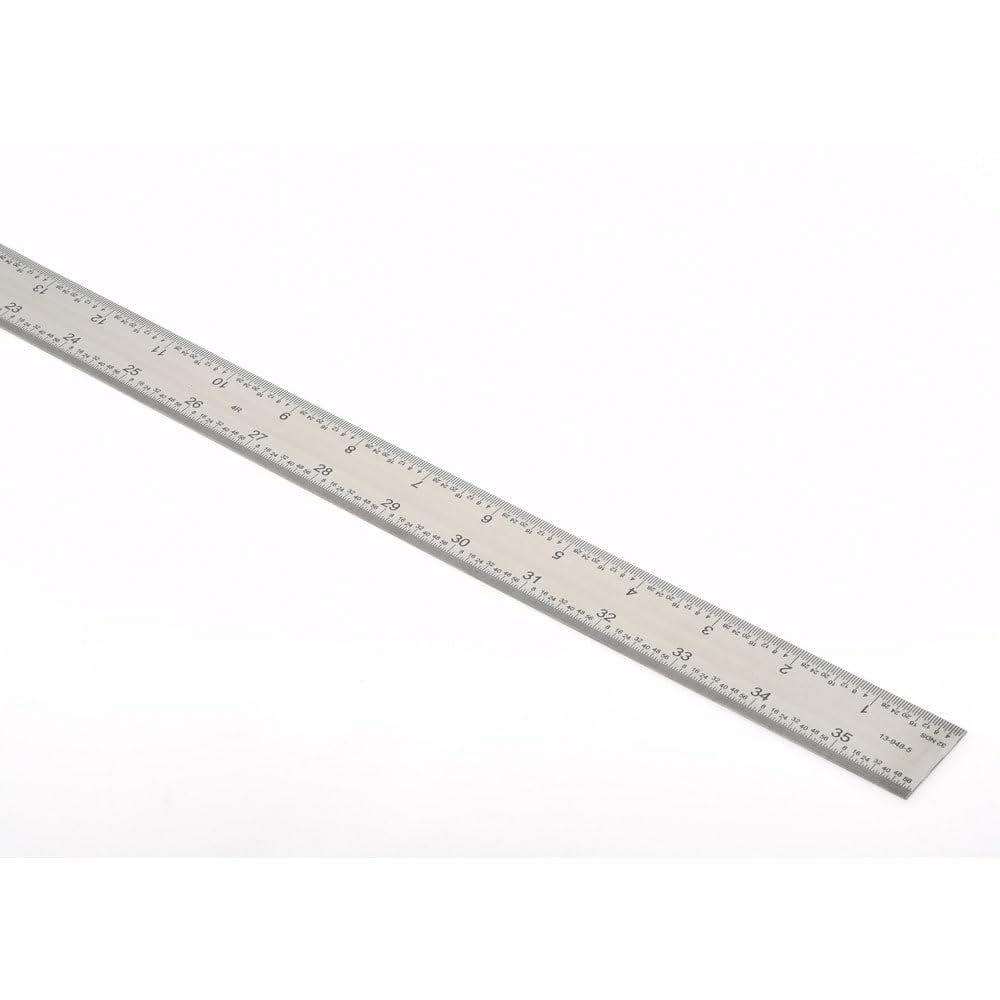 SPI 13-948-5 Stainless Finish Rigid Steel Rule: 4R Graduation, 1-1/4" Wide x 36" Long