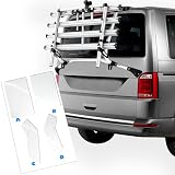 JAWERK Schutzfolie für Fahrradträger VW T6 Transporter (ab 2015) - 4 tlg. - TRANSPARENT Klar Heckträger, Lackschutz, Kratzschutz, Selbstklebend, Autofolie