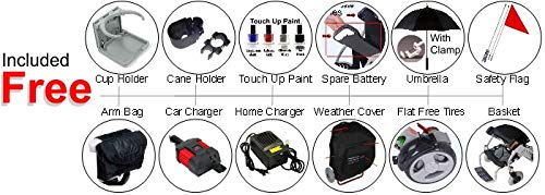 Airhawk Power Chair Silver - Lightest Weight 41 pounds Folding Airplane Cruise Ready with Accessories - Thumbnail 7