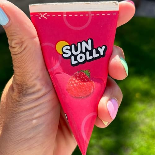 Sun Lolly Wassereis Himbeere 8 Stk | Mit Fruchtsaft | Zum Selbsteinfrieren | Ohne künstliche Aromen | Frei von Süßungsmittel | Laktosefrei | Glutenfrei | 8 x 60ml