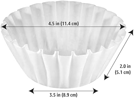 Amazon Basics Basket Coffee Filters for 1-4 Cup Coffee Makers, White, 200 Count - 2