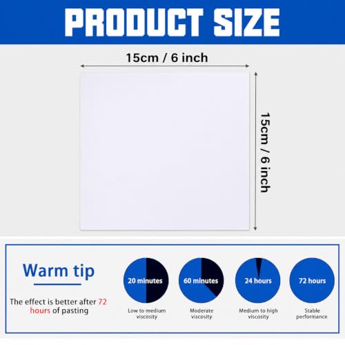 Image of BONZELLA 6 Pcs Self Adhesive Hook and Loop Strip Tape, 6 x 6 in Industrial Strength Interlocking Hook Loop Sticker,Multipurpose Double Sided Hook & Loop Tape for Crafting & Hanging 15cm x 15cm, Black