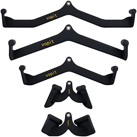 Vopit LAT Pull Down Bars Cable Machine Attachment, Rowing T-bar V-bar Set, Back Strength Training Handle Grips for Cable Machine Rowing Machine
