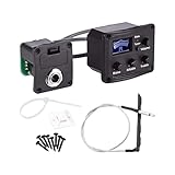 Husoiuy Pastilla para Ukulele | Afinador con Preamplificador de 3 Bandas | Pantalla LCD Preamplificador Amplificador para Ukulele,para Instrumentos De Cuerda Acústicos Eléctricos Banjo Bajo Mandolina