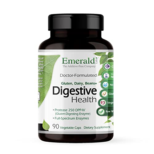 Emerald Labs Digestive Health - Dietary Supplement With Protease 250 Dpp-Iv And Probiotics With Digestive Enzymes For Constipation Relief And Digestive Aid - 90 Vegetable Capsules #TOP27