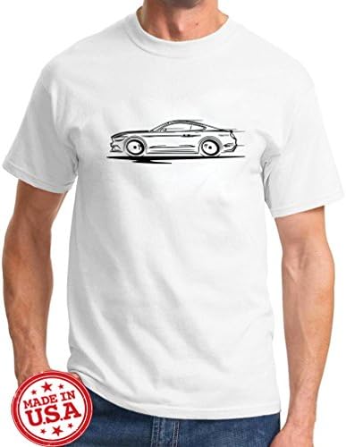 2015-17 Ford Mustang GT 5.0 Coupe Redline Series Outline Design Tshirt XL white