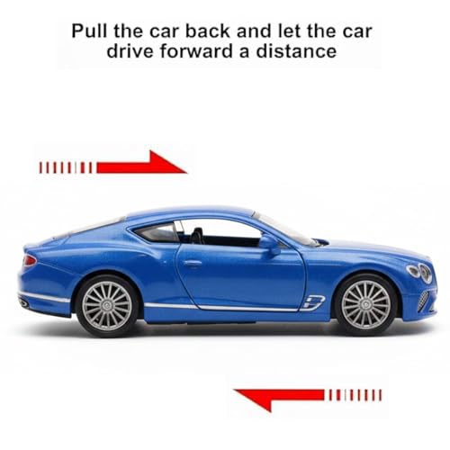 Image of SHAKTISM Die-Cast Metal Car Toy -1:36 Scale, Opening Doors, Pull Back Function, Collectible Toy, Racing Car for Kids Birthday Gift for Boys Girls (Blue Bentley Diecast)
