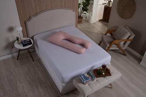 Travesseiro de Corpo Para Gestantes Com Capa 200 fios Micro Percal Enchimento Fibra 100% Silicone Ta