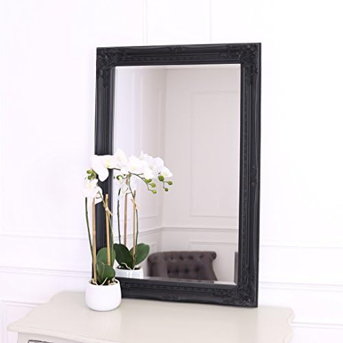 Select Mirrors Rhone Wall Mirror  French Vintage, Rococo Baroque Style, Chic Home Decor  60cm x 90cm (2x3 ft) (Antique Black) Item Name (aka Title)