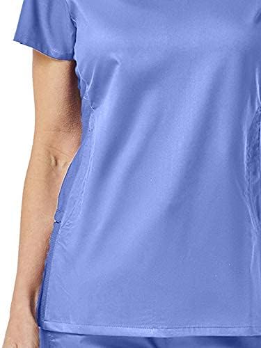 Vista 5 de EON Coolmax - Top de malla con cuello en V para mujer