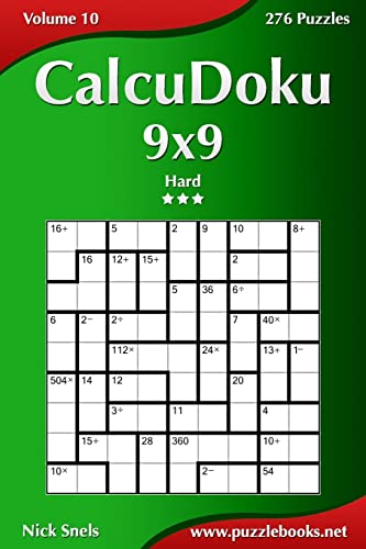 CalcuDoku 9x9 - Hard - Volume 10 - 276 Puzzles