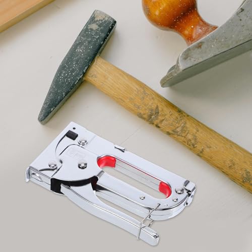 Agrafeuse manuelle multifonction métal argenté outil travail bois câble - 5