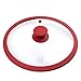 GRÄWE Couvercle en verre avec bord en silicone vert ou rouge nouvelle génération, Rot, 24 cm