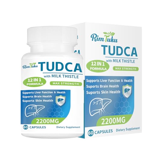 RimTuku 2200MG TUDCA Supplement with Milk Thistle 12-in-1 Formula Liver Support Bile Salts Supplement for Liver Cleanse & Detox Bile Flow & Gallbladder Support 60 Capsules