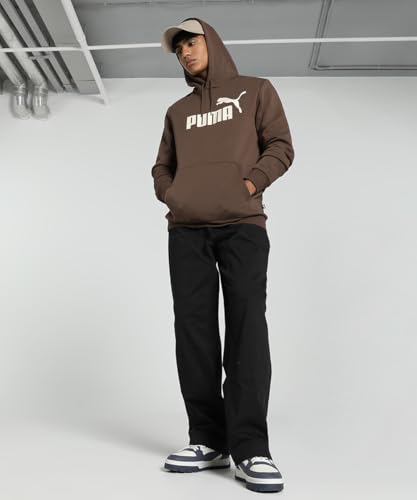 Image of Puma Cotton Men Ess Big Logo Hooded Neck Hoodie Fl (S) Mineral