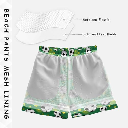 Boys Swim Trunks Quick Dry UPF 50+ Beach Board Shorts Kids Bathing Suits Swimsuit 2T Green Football4