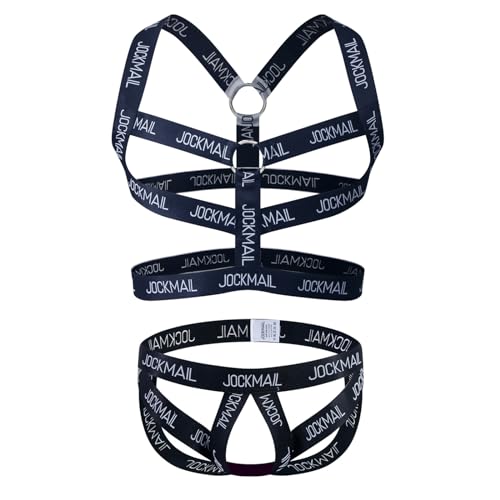 JOCKMAIL Mens Harness with Jockstrap Fitness Shoulder Strap with Mens Jock Strap Underwear Fitness Sport Harness