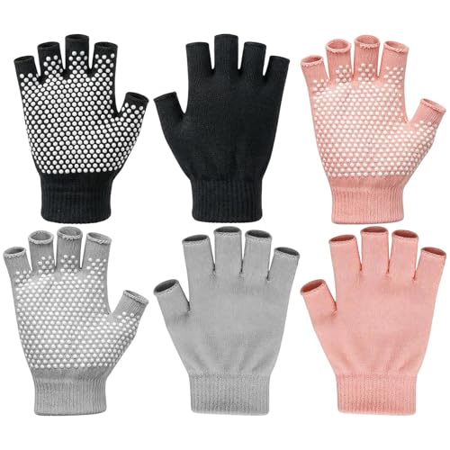 Non Slip Fitness Gloves, Half Finger Yoga Accessory, Lightweight Pull Up Workout, Durable Exercise Gear Extra, Comfortable Training Glove with Practical Style, Gloves for Ladies Mothers Beginners