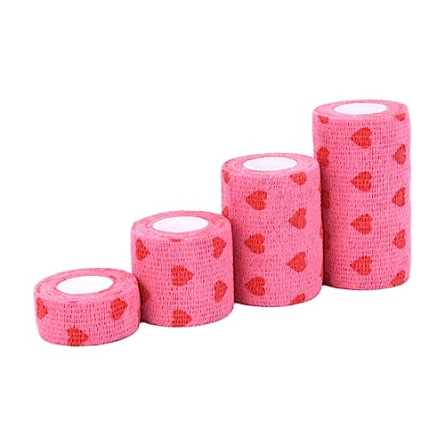 GOOHOCHY 4pcs Self-Adhesive Dog Wounds Protective Sports Injury Tape Protection Accessories Pink
