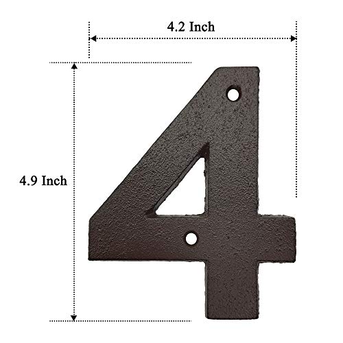 House Numbers for Outside-4.9 Inch High Home Address Numbers/Mailbox Numbers, Number 4