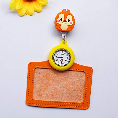 Preisvergleich Produktbild Cxypeng Taschenuhr Krankenschwestern Uhr,Nette einziehbare Tischkrankenschwestertabelle, medizinisches Taschenuhrarbeitskartensatzingwergelb... / Pulsuhr