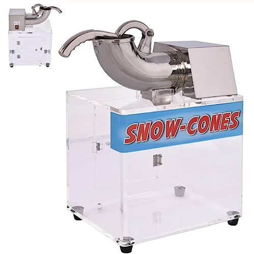GiantexUK Commercial Ice Crusher Machine, 200KG/H Stainless Steel Electric Ice Shaver with Dual Blades & Large Box, Snow Cone Maker Machine for Home, Shop, Restaurant and Bar