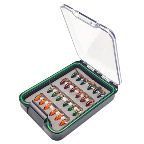 Kit de mouches de pêche truite saumon perche nymphes et sèches 24 pièces