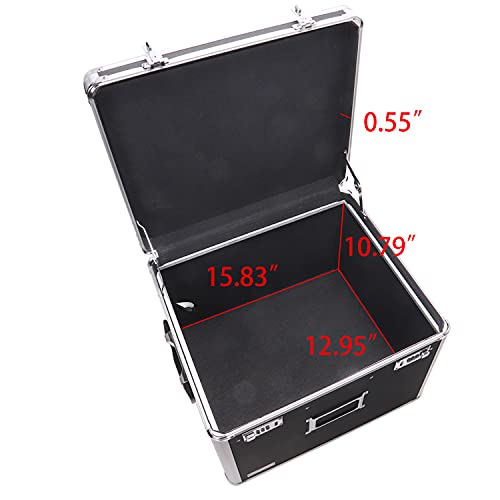 Vaultz Portable File Box - 17.5 x 14 x 12.5 Inch Legal/Letter Size Storage Box with Dual-Combination Locking for Document Filing and Organization,Black