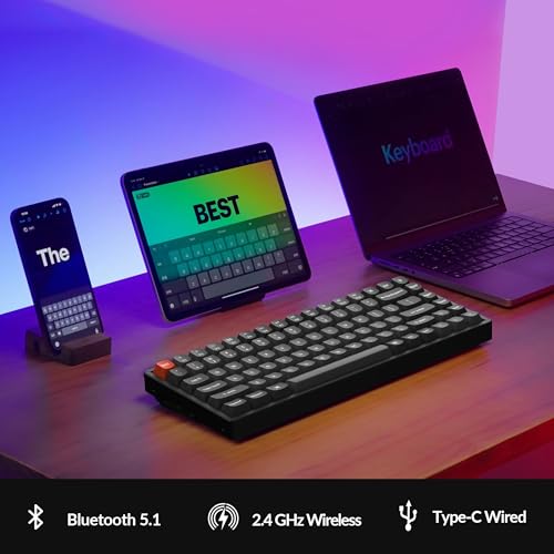 Image of Keychron K2 Max QMK /VIA 2.4 GHz & Bluetooth Wireless Custom Mechanical Keyboard for Mac /Windows /Linux, 75% Layout Keyboard RGB Backlight with Aluminum Banana Switch - Black
