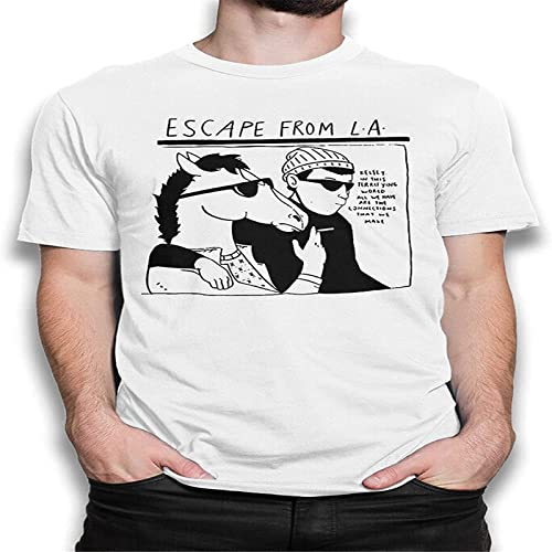 LABZAADGUK Unisex T-Shirt Bojack Horseman Graphic, Escape from L.A. White Black 3XL