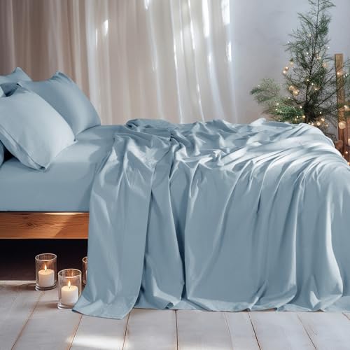Image of LBRO2M 100% French Pure Linen Sheet Set 6Pcs, 16 inch Deep Pocket Cal King