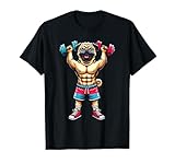 Dog Pug Powerlifting Weightlifting Gym Workout T-Shirt