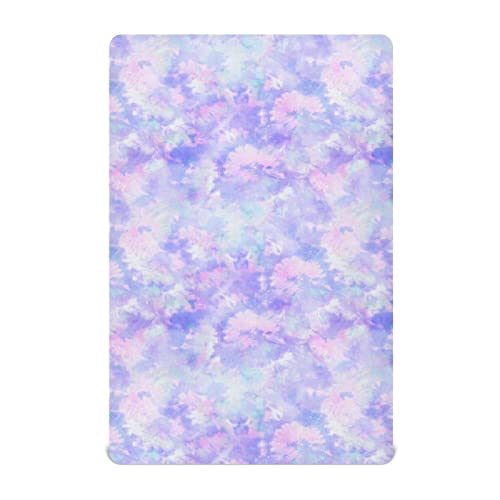 Image of Coikll Fitted Crib Sheets for Boys Girls, Purple Tie-dye Print Soft Breathable Mattress Cover for Standard Crib & Toddler Bed Mattress, 27 * 39 in.