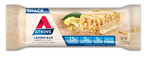 image for Atkins Snack Bar, Lemon Bar, Made with Real Almond Butter, Naturally F