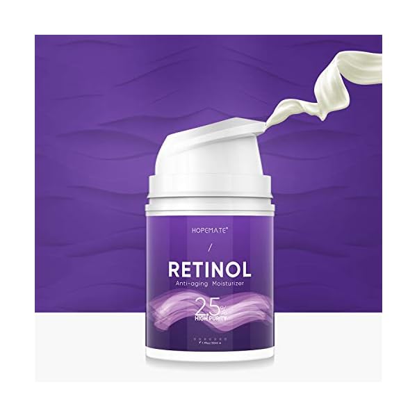 HOPEMATE-Premium-Retinol-Cream-Anti-Aging-Moisturizer-Cream-25-for-Face-and-Eye-Care-Anti-Wrinkle-Essence-with-Hyaluronic-Acid-Vitamin-E-and-Green-Tea-Day-and-Night-Cream-17-FlOz-50ml HOPEMATE Retinol Cream, Anti-Aging Moisturizer Cream 2.5% for Face and Eye Care, Anti-Wrinkle Essence with Hyaluronic Acid, Vitamin E and Green Tea, Day and Night Cream, 1.7 Fl.Oz, 50ml