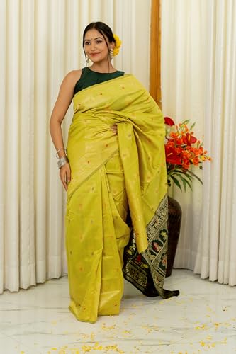Image of Subham Women Sari Silk Cotton Kanjivaram | Soft Daily Wear Jacquard Design Saree with Blouse Piece