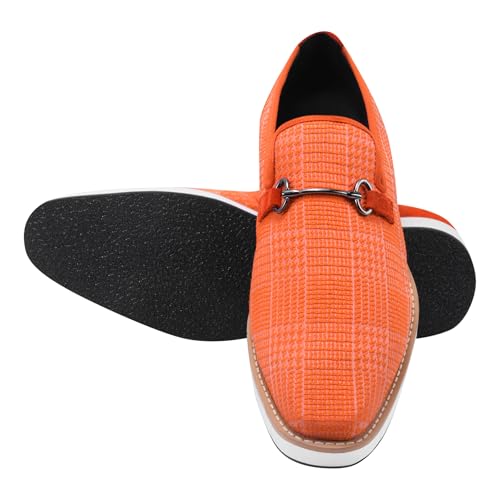 Image of LIBERTYZENO Mens Tuxedo Canvas Textile and Suede Leather Noble Loafers and Slip On Wedding Party Shoes for Easter Gift