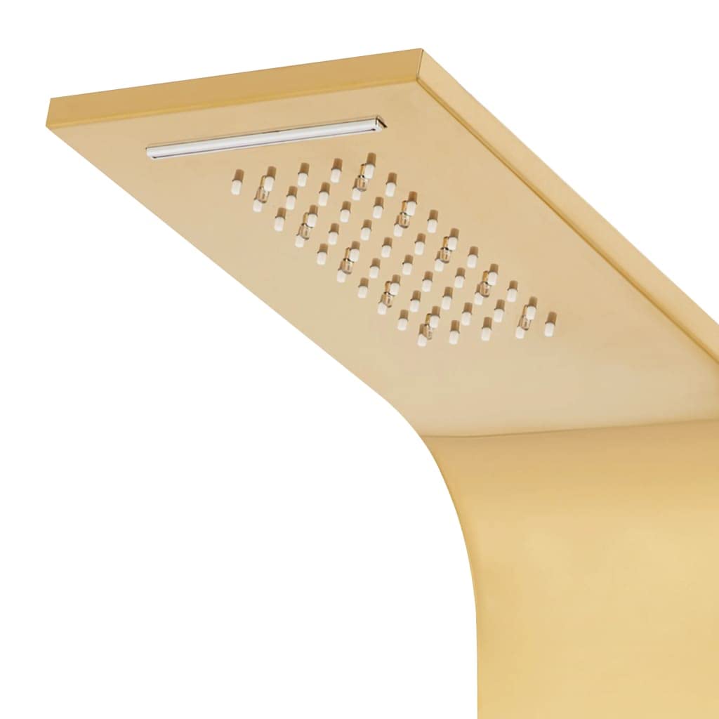Pannello doccia in acciaio inox 201, curvo, colore: oro