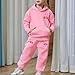 Girls Sweatsuit 2 Piece Outfits - Hoodie Sweatshirts And Sweatpants with Pockets Fall Winter Fashion Jogger Sets Pink Purple