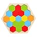 KanCai 2 Set Tangram Puzzle, Hölzernes Sechseck Puzzle Kinder, Geometrie Spielzeug, lernspielzeug Spielzeug Montessori Logik IQ Spiel