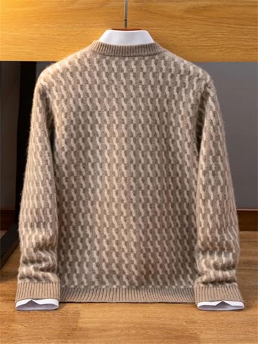 Cashmere Sweater Men's Round Neck Knitted Pullover Thickened Flower Warm Long-Sleeve Jumpers3