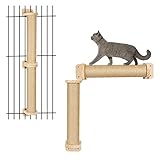 Purife Wood Wall Mounted Foldable Scratching Posts for Indoor Cats and Kittens 37 inch Tall- Vertical or Horizontal Sisal Cat Scratchers, Cat Scratching Board, Cat Wall Furniture Shelves