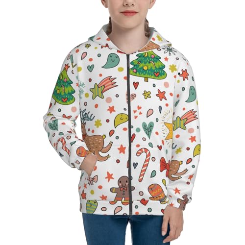 Winter Christmas And New Year Deer Kids Pullover Hoodies Boys Zip Up Sweatshirts Girls Athletic Clothes with Pocket3