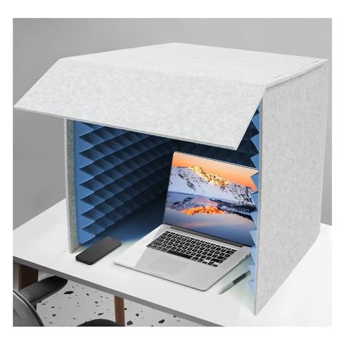 Estudio de grabación con espuma absorbente de sonido, cabina acústica autoarmable de 23.6 pulgadas para escritorio, paneles absorbentes de ruido para estudio en casa, gaming y streaming, azul miniatura 1