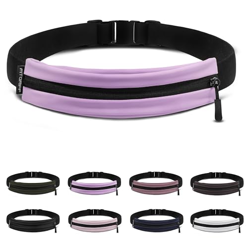 Fitgriff Running Belt V2 for Men & Women - Slim Fanny Pack Phone Holder for Jogging (Fits All Cell Phones) - Money Belt Runners Waist Pouch (Purple One Size (Waist 24.4 43.3 inches))