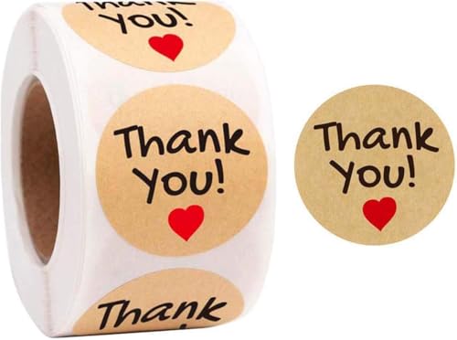 Image of 1000pcs Watercolor Thank You Stickers, Round Thank You Adhesive Sticker for Small Business Wedding Supplies Packing Stickers Gift Wrap (2, Thank You Stickers)