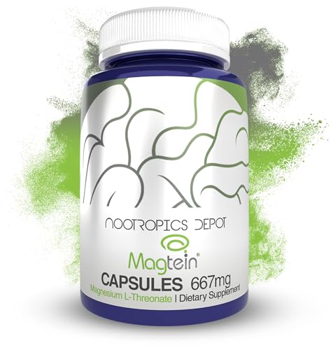 Nootropics Depot Magtein Magnesium L-Threonate Capsules | 90 Count | Mineral Supplement | Natural | Supports Mitochondrial Function | Boosts Energy and Cognitive Function